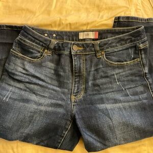 CAbi Dark Blue High Straight Jeans
